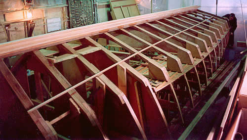 Custom cold-molded wooden boat construction The 34' Odyssey